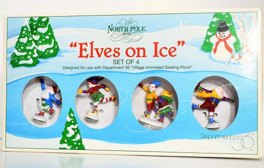 Dept 56 North Pole Series Elves on Ice | Nokomis Bookstore & Gift Shop