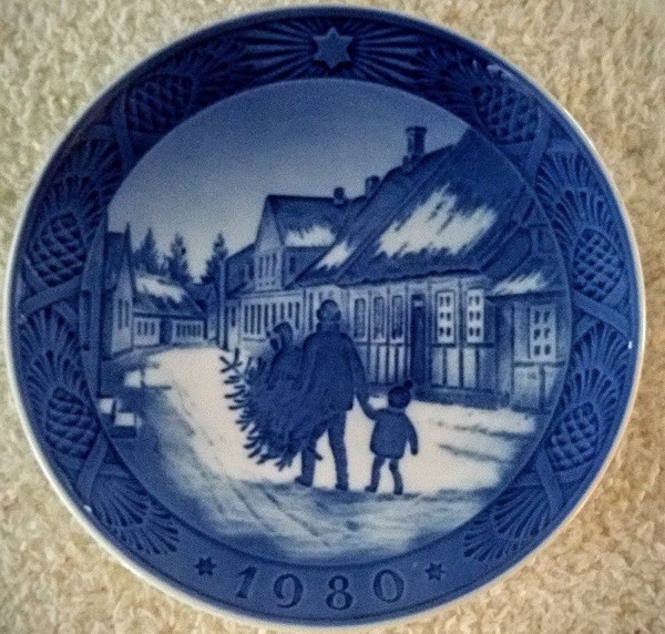 Royal Copenhagen Porcelain Plate - 1980 Bringing Home The Christmas Tree