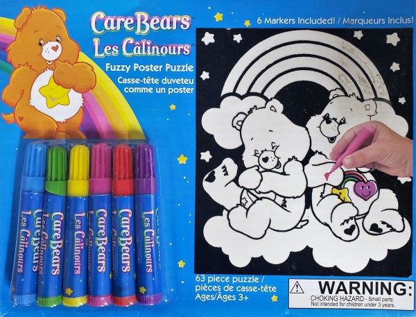 Care Bears Fuzzy Poster Puzzle "Fuzzy Friends" 6 Markers Included
