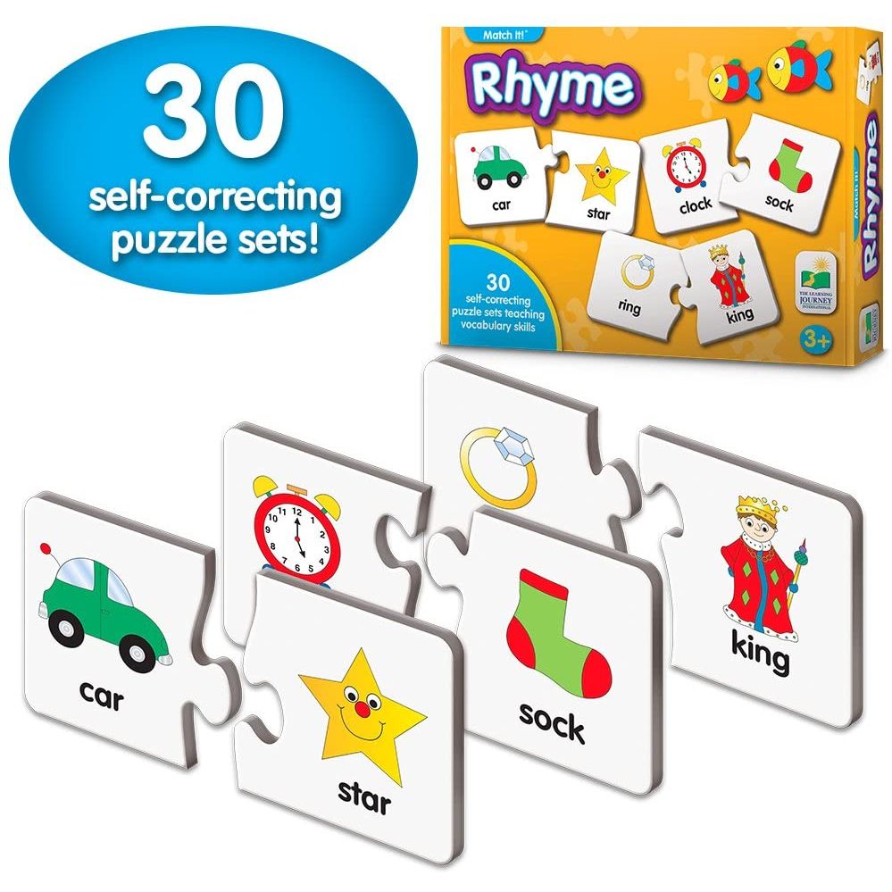 The Learning Journey Match It Rhyme 30 Self Correcting Rhyming Words With Matching Images