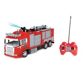 World Tech Toys 34980 Remote Control Fire Rescue Fire Truck - Red