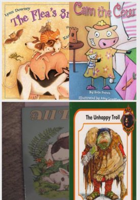 Children's Fun & Educational 4 Pack Paperback Book Bundle (Ages 3-5): The Fleas Sneeze, READING 2007 LISTEN TO ME READER GRADE K UNIT 2 LESSON 4 BELOW LEVEL: CAM THE COW, All Together Now, The Unhappy Troll Rays Readers