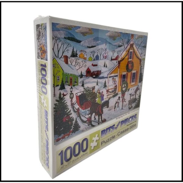 Bits And Pieces "Bringing Home The Tree" 1000 pc Christmas Jigsaw Puzzle by Joseph Holodook