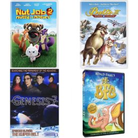 DVD Children's Movies 4 Pack Fun Gift Bundle: The Nut Job 2: Nutty by Nature, Balto III - Wings of Change, Genesis 7: Episode 11: Kuiper Belt, Roald Dahls The BFG Big Friendly Giant