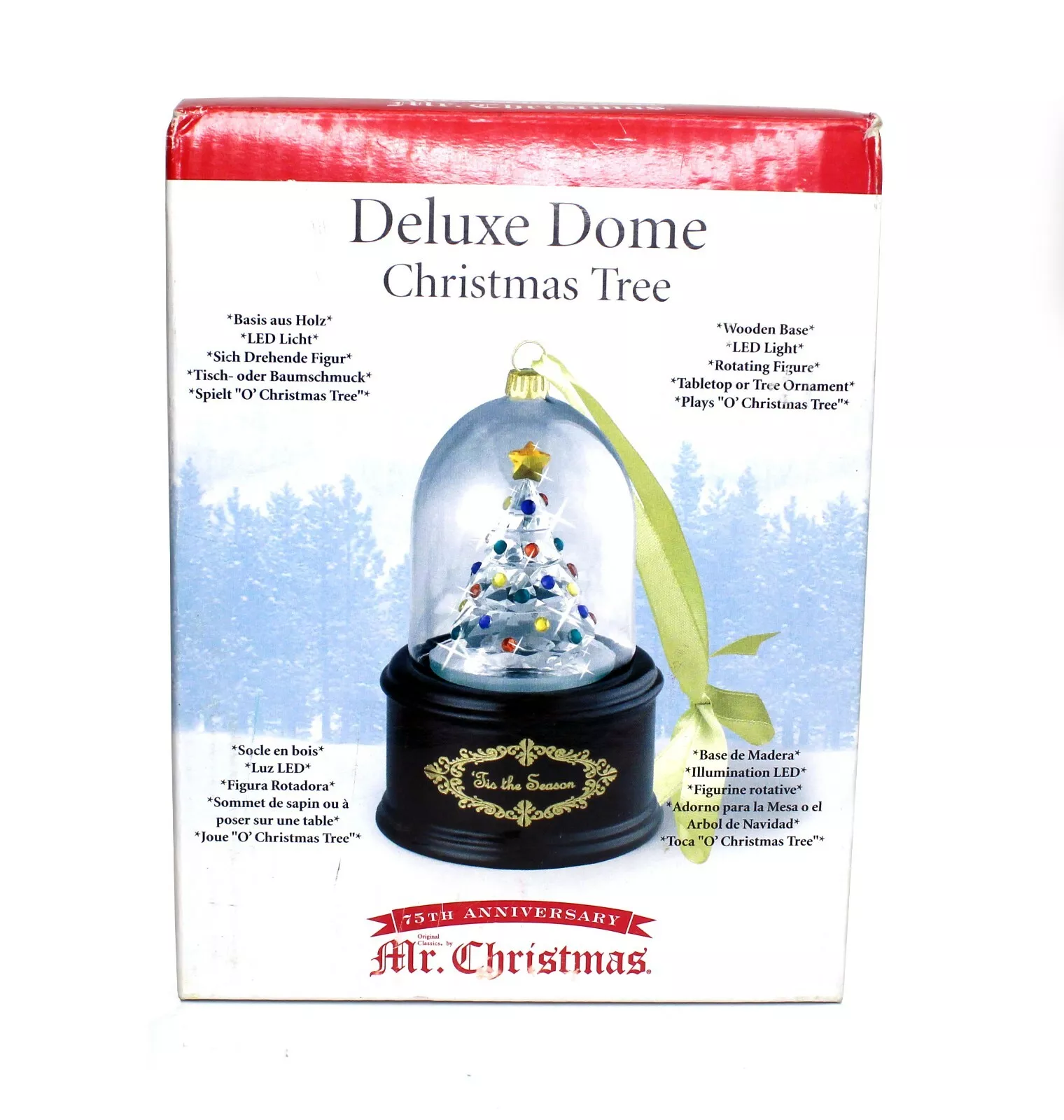 2008 Mr Christmas Deluxe Dome Christmas Tree Music Box Ornament