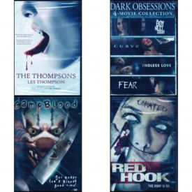 DVD Horror Movies 4 Pack Fun Gift Bundle: Thompsons, The / Les Thompson Bilingual  2013  Dark Obsessions 4-Movie Collection  Camp Blood   Red Hook Unrated