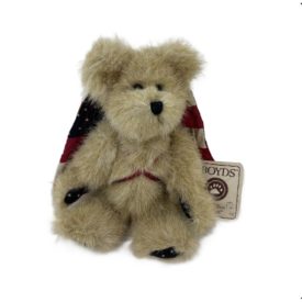 Boyds Bear "Yankee Doodle" Patriotic USA Flag Angel Bear Ornament 6 Inch Plush #562469