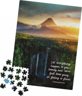 300 Piece Calm Jigsaw Puzzle for Relaxation, Stress Relief, and Mood Elevation, for Adults and Kids Ages 8 and up, Waterfall Mountain